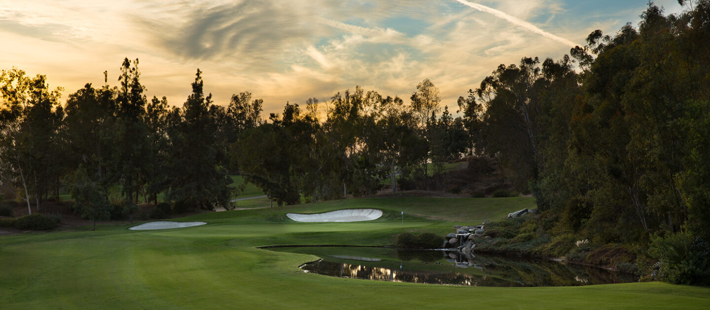 Golf course at sun down